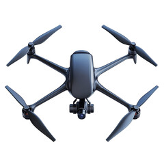 A Futuristic High Performance Drone with Camera GPS Isolated on Transparent Background