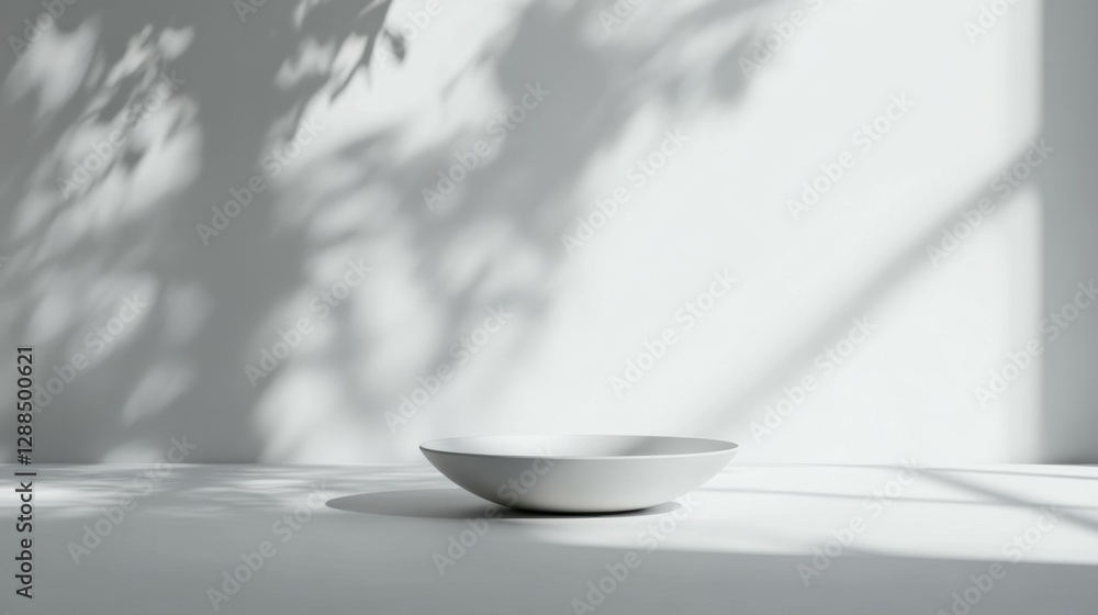 Poster abstract white studio background for product presentation. empty room with shadows of window. displa