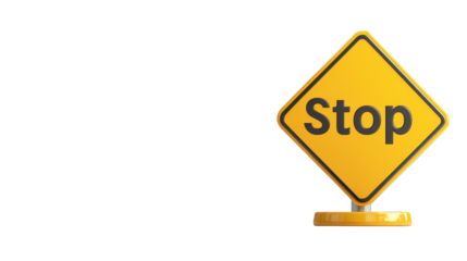 Yellow stop sign, ensuring road safety and traffic regulation for a secure commute