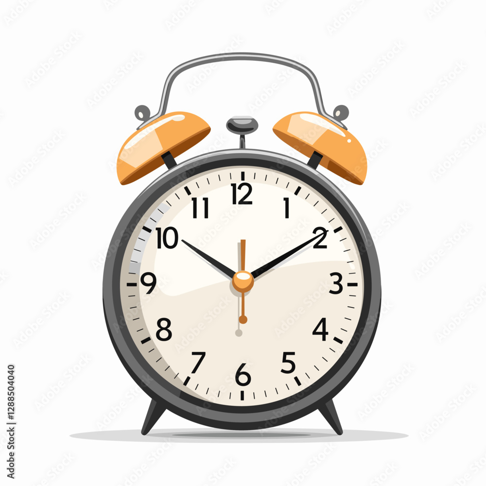 Poster alarm clock icon. flat illustration of alarm clock vector icon for web design.