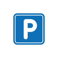 Parking sign icon in flat design. Letter P symbol
