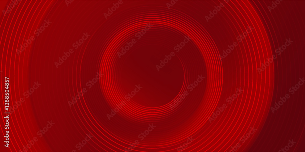 Poster abstract red background with glowing curve lines. modern shiny red gradient geometric circle lines p