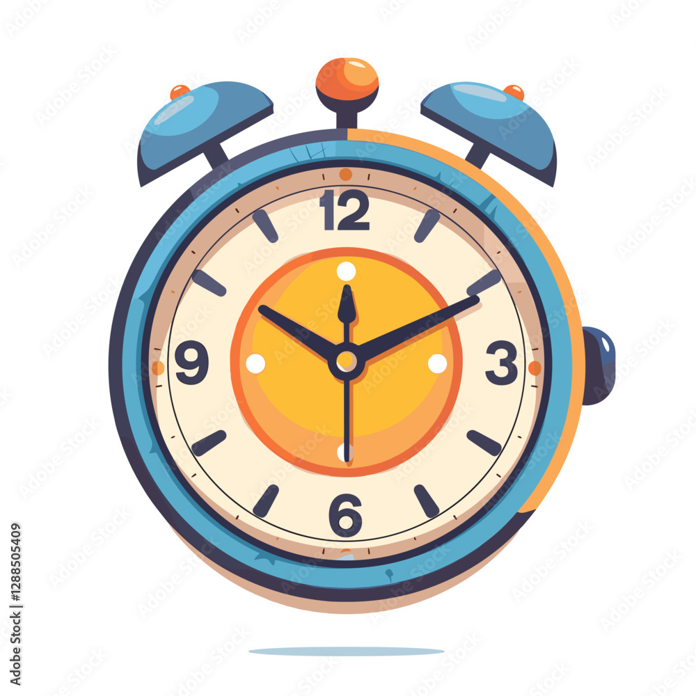 Poster alarm clock icon. flat illustration of alarm clock vector icon for web design.