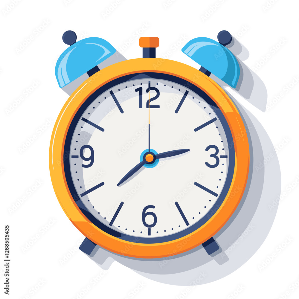 Poster alarm clock icon. flat illustration of alarm clock vector icon for web design.
