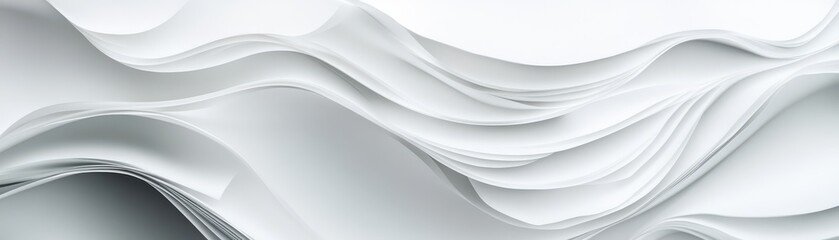 Obraz premium Abstract layered white paper texture, clean and contemporary visual aesthetic