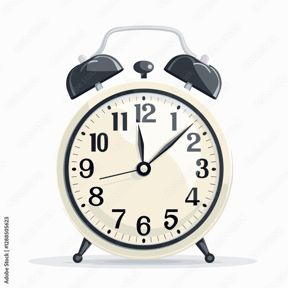 Poster alarm clock icon. flat illustration of alarm clock vector icon for web design.