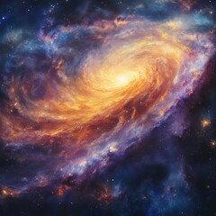 Fototapeta premium Stunning Cosmic Swirl of Colors in a Bright Spiral Galaxy