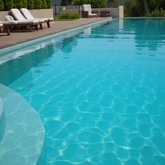 Obraz premium Crystal-clear pool water rendered with photorealistic precision