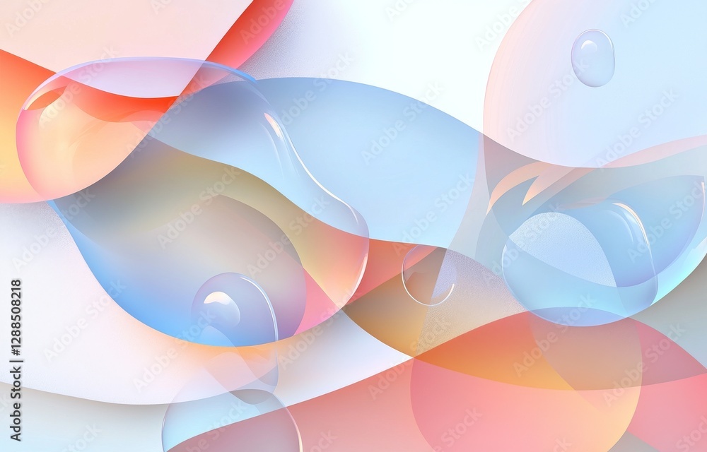 Poster the background is a mesmerizing abstract 3d art piece consisting of colorful holographic floating li