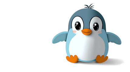 Naklejka premium A cute penguin with big eyes and a smile. generated using AI