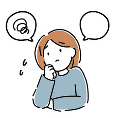 悩む女性のイラスト2