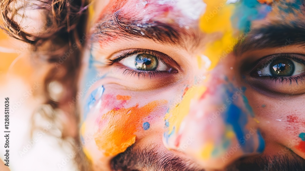 Poster Vibrant Abstract Art Composition with Expressive Splashes of Colorful Paint  A striking and captivating visual display of expression featuring a dynamic blend of colors textures and fluid movement