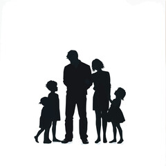 People family and parent silhouettes set, large pack of vector silhouette design, isolated white background and grapics set