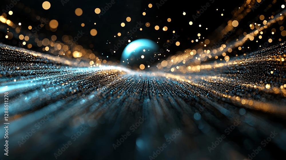 Poster the concept of a globe planet is visualized through a 3d rendering of digital dots and geometric for