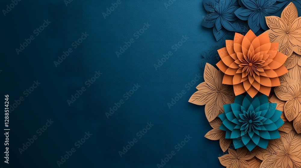 Poster beautifully detailed and intricately patterned indian mandala design with a soft glowing gradient ce