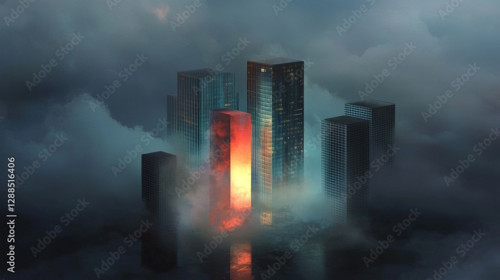 Poster the image is a 3d render of a futuristic, abstract ultraviolet background that incorporates a cyber 