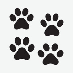 Fototapeta premium Download a high-quality dog paw vector silhouette, perfect for logos, pet-themed designs, t-shirts, decals, and more. Available in SVG, PNG, and EPS formats for easy customization.