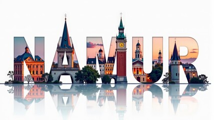 Namur Letters City Word Illustration