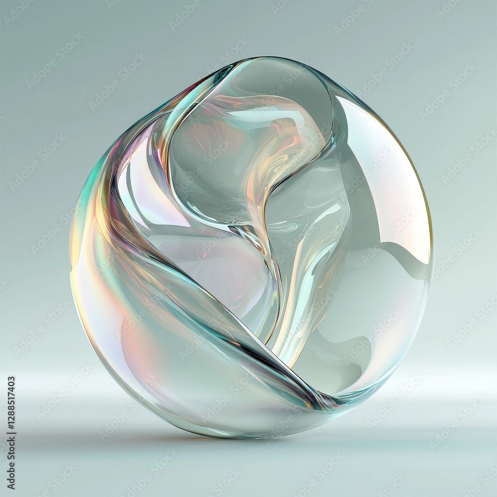 Poster a 3d rendering of a colorful banner template featuring a round fluid abstract frame with a transpare