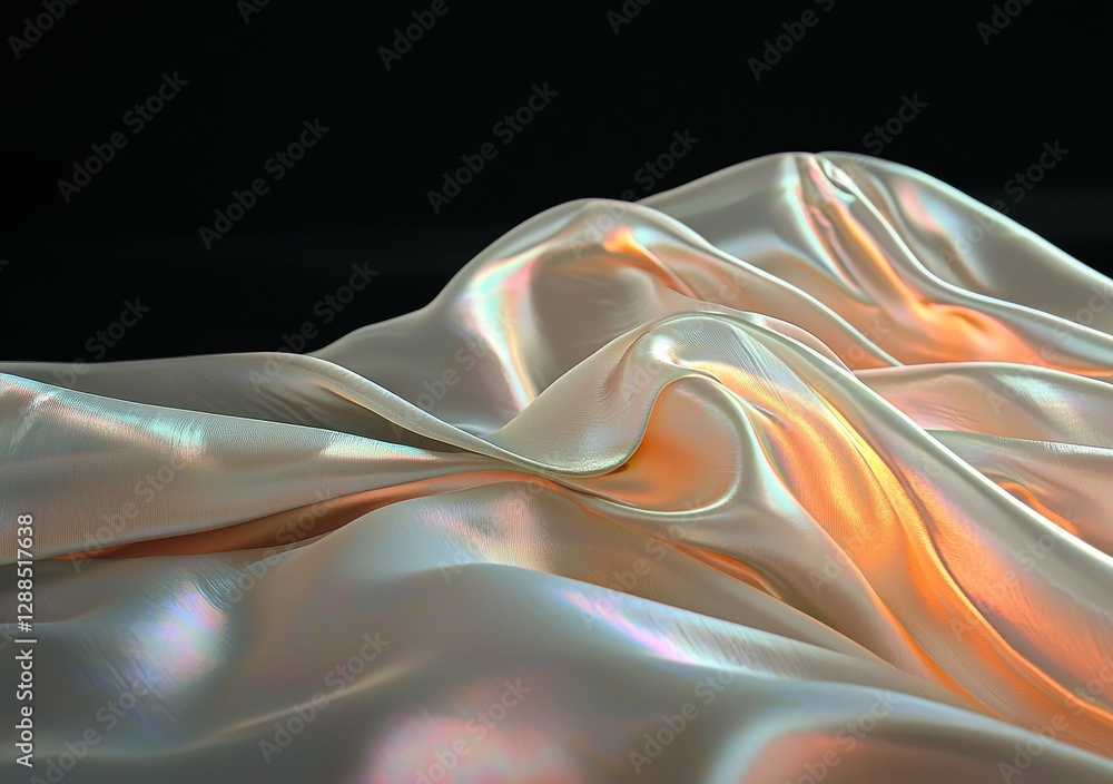 Aufkleber the background features a modern abstract design with pastel iridescent holographic foil, created us