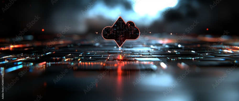 Poster the concept of cloud computing and databases is represented by a 3d rendered creative cloud icon on 