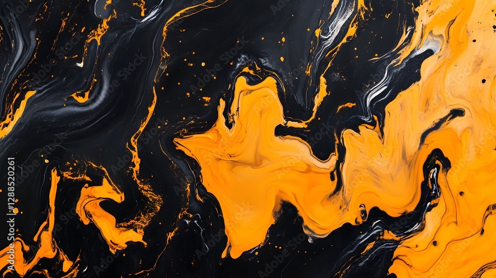 Poster vibrant cosmic explosion of fiery liquid art swirls and splashes on canvas mesmerizing multimedia ab