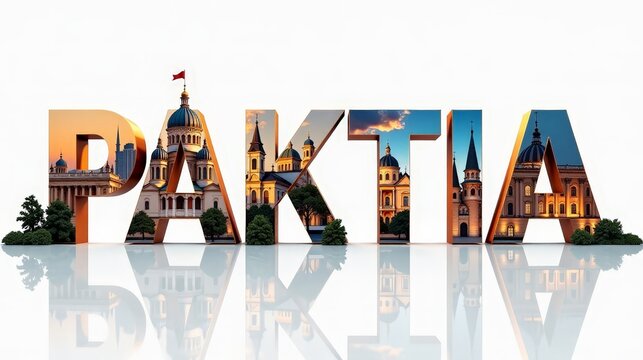 Paktia letters City, Word illustration, travel and tourism in Afghanistan Attraction Wall Gift Decoration