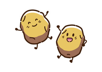 じゃがいも　キャラクター　ゆるかわ　透過png