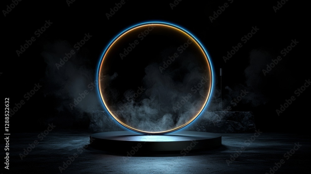 Poster the concept of future technology networks in fhd is represented by hud circle interfaces, hi tech fu