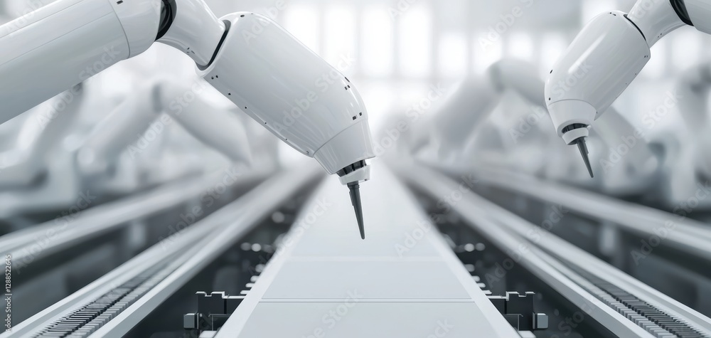 Aufkleber automated manufacturing process factory technology industrial environment close-up view robotics inn