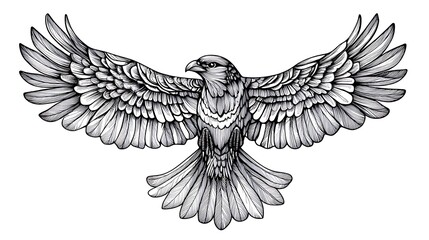 Obraz premium Detailed illustration of a soaring eagle