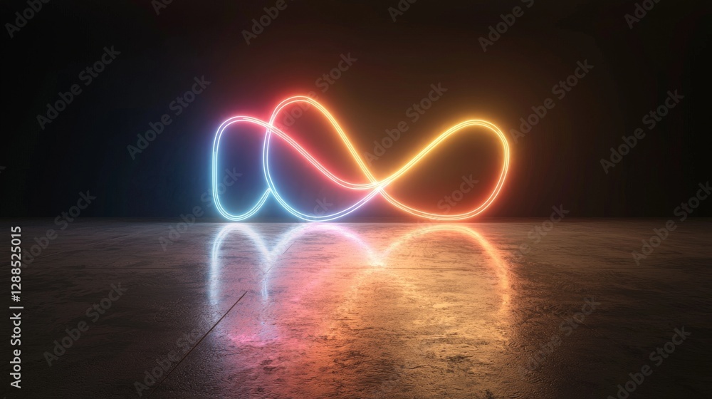 Poster a modern simple wallpaper featuring a 3d rendering of an abstract background with colorful neon wavy