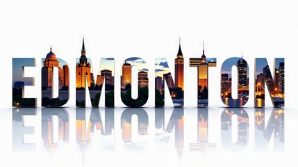 Edmonton letters City, Word illustration, travel and tourism in Canada Attraction Wall Gift Decoration