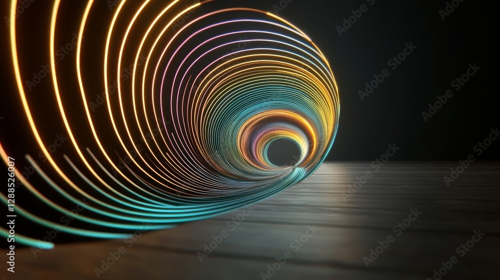 Aufkleber a minimalist wallpaper featuring a 3d render of an abstract geometric neon background with a glowing