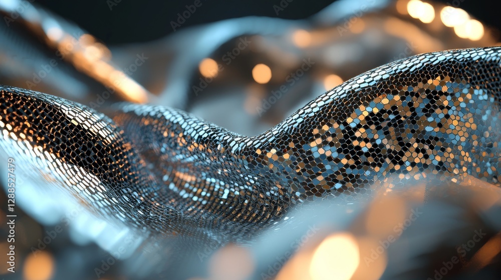 Poster digital art presents a 3d rendering of an abstract geometric texture that features a fantasy fractal