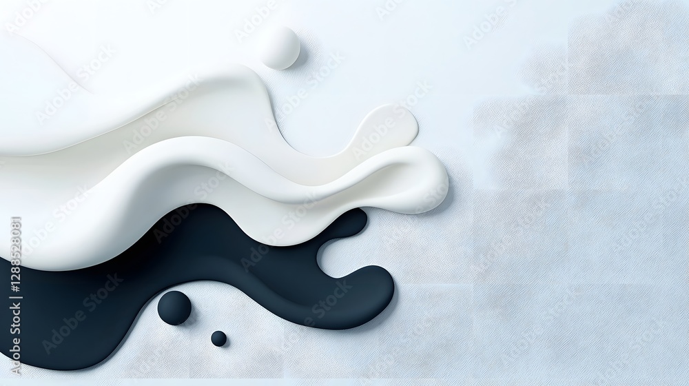 Poster captivating gradient monochrome fade with abstract ink drops minimal design a visually striking and 