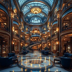 Obraz premium Elegant Interior Grand Staircase photo