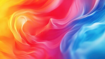 Obraz premium Abstract colorful waves blending in vibrant hues of red, orange, and blue creating a dynamic flow