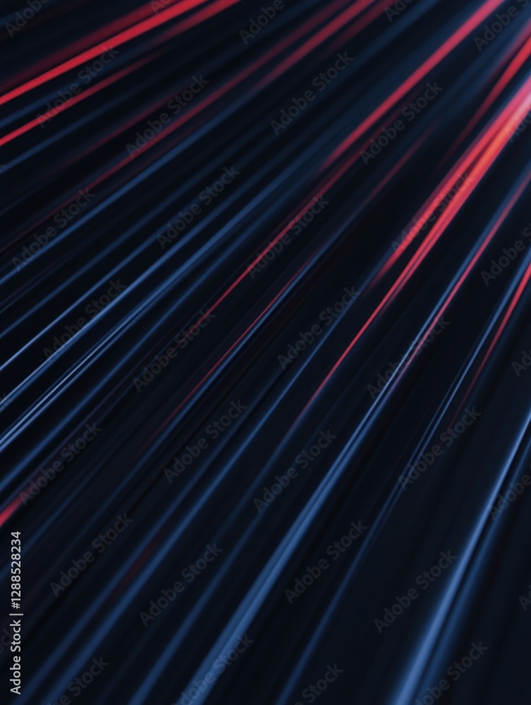 Poster abstract lines: a captivating pattern of diagonal red and blue streaks against a dark backdrop