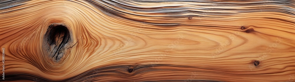 Poster warm natural wooden grain texture with swirling curved patterns knots and a rustic vintage appearanc