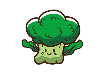 ブロッコリー　キャラクター　ゆるかわ　透過png