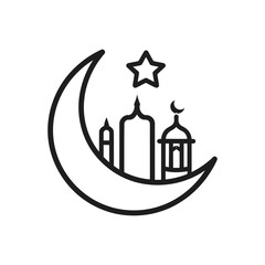 Crescent Buildings Star Icon