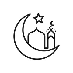 Crescent Star Mosque Icon