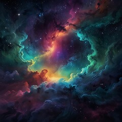 Obraz premium Celestial Nebula Cosmic Cloudscape Starry Night