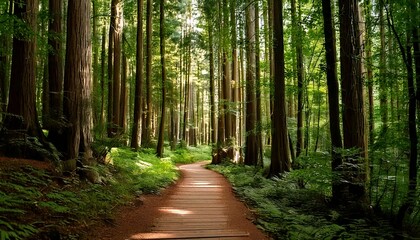 Obraz premium Small path in the beautiful forest