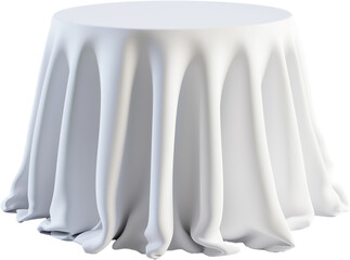 White tablecloth isolated on transparent background. PNG 