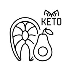 keto diet black line icon. Vector isolated element
