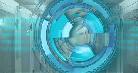 Image of scope scanning and data processing over server room