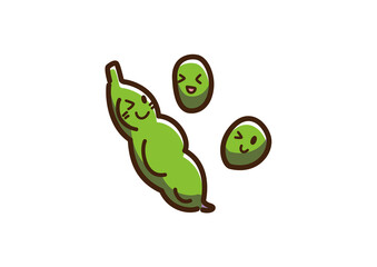 枝豆　キャラクター　ゆるかわ　透過png