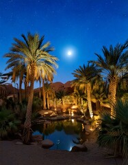at night illuminated by a full moon 